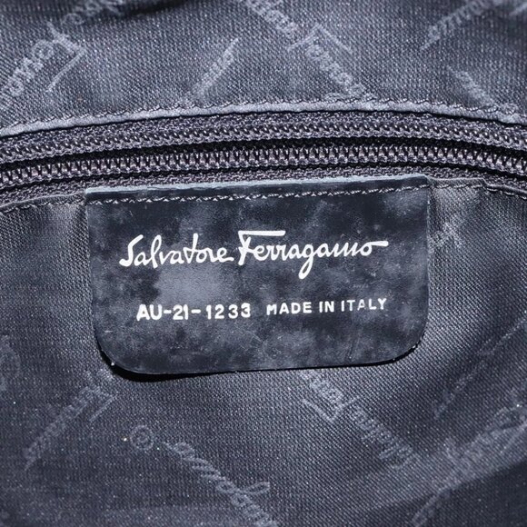 Salvatore Ferragamo Hand Bag Nylon Black Auth cl500 - Picture 10 of 16